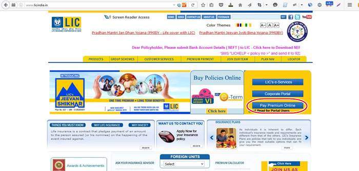 Pay LIC Premium Online