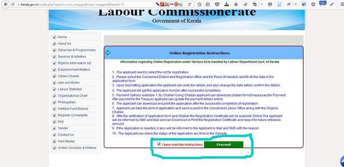 Online Labour Registration Instructions