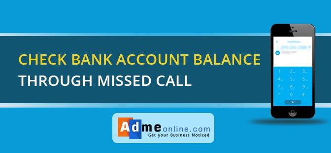 bank account balance through missed call