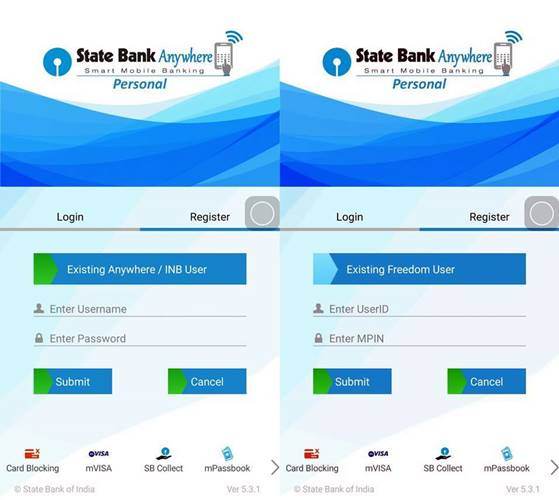 Existing Customer - Freedom user Login-Statebank Anywhere APP-