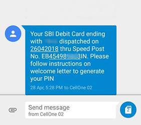 SBI ATM Card Speed Post Tracking