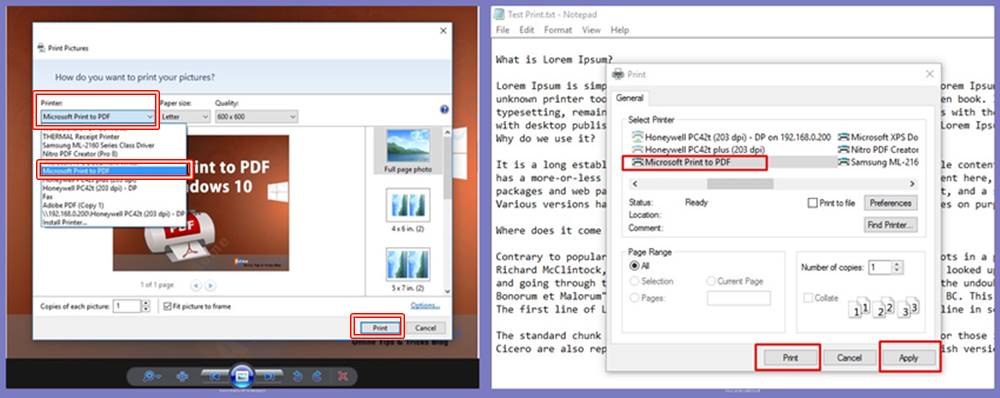 How to Print to PDF in Windows10