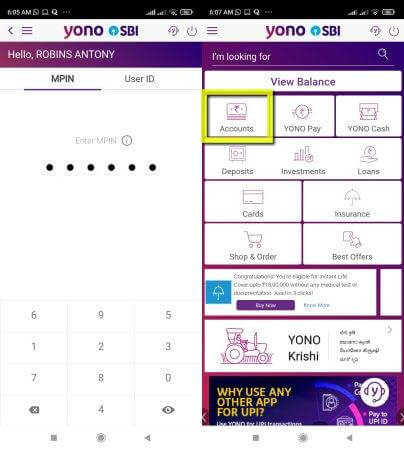How to download 6 months Bank statement from SBI YONO app