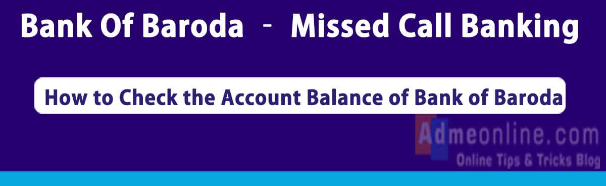 bank of baroda balance check number