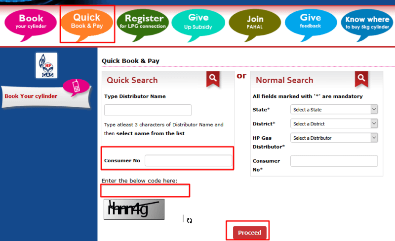 HP Gas Booking - Quick Book and Pay