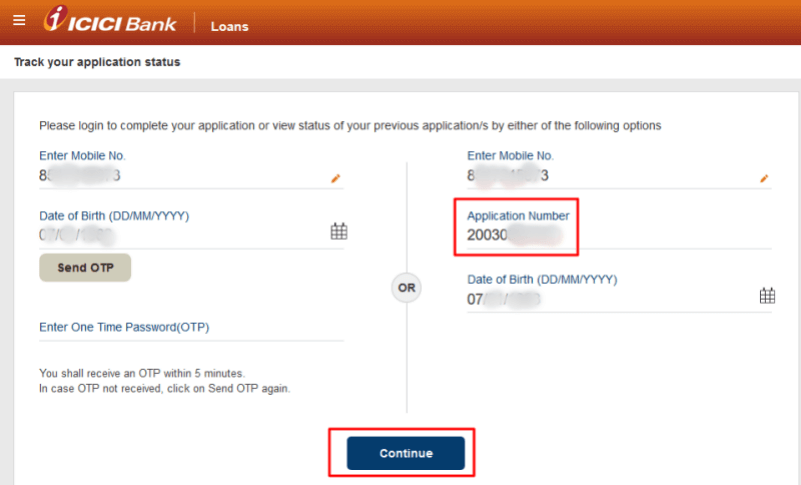 icici credit card application status online tracking