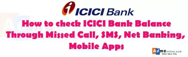 icici bank how to check balance
