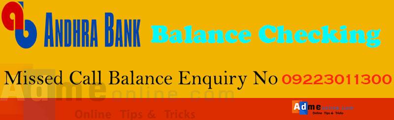 andhra bank balance enquiry toll free number