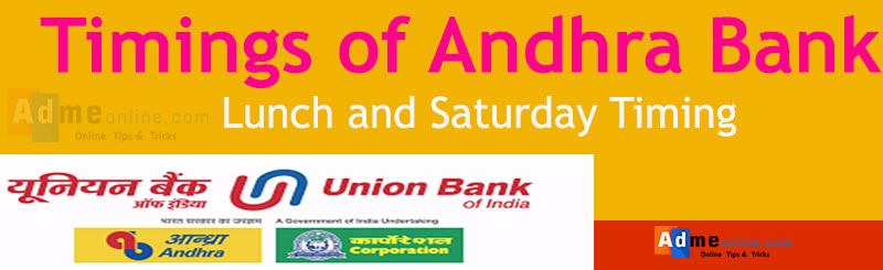 timings of andhra bank