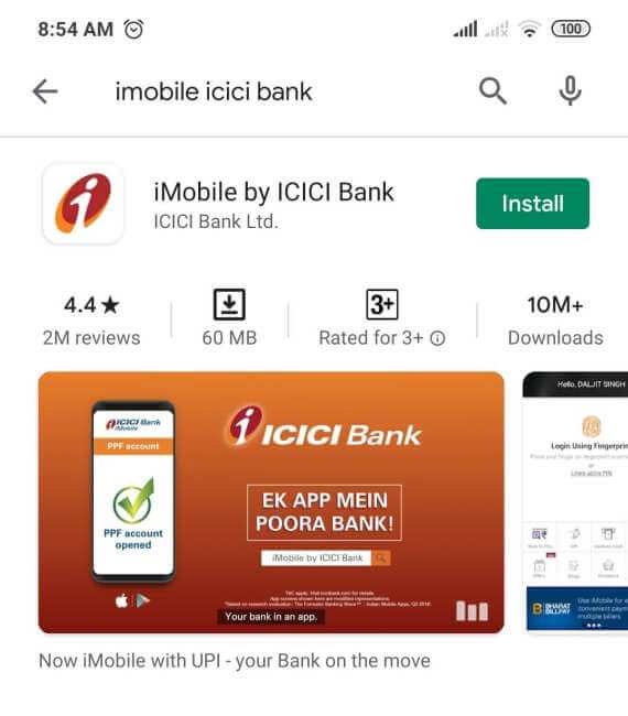 Download iMobile by ICICI Bank app