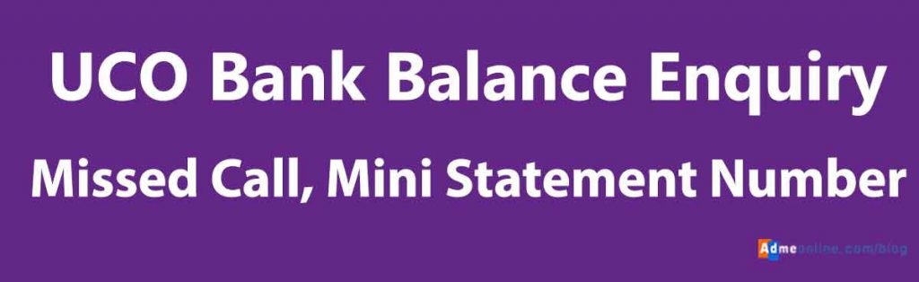 UCO Bank Balance Enquiry