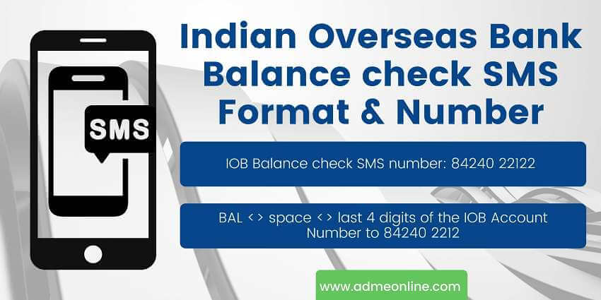 Indian Overseas Bank Balance check SMS Number