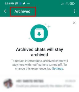 archive chat on whatsapp
