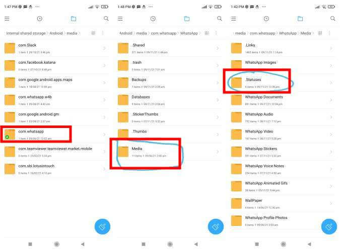 View WhatsApp Status from Android File Manager