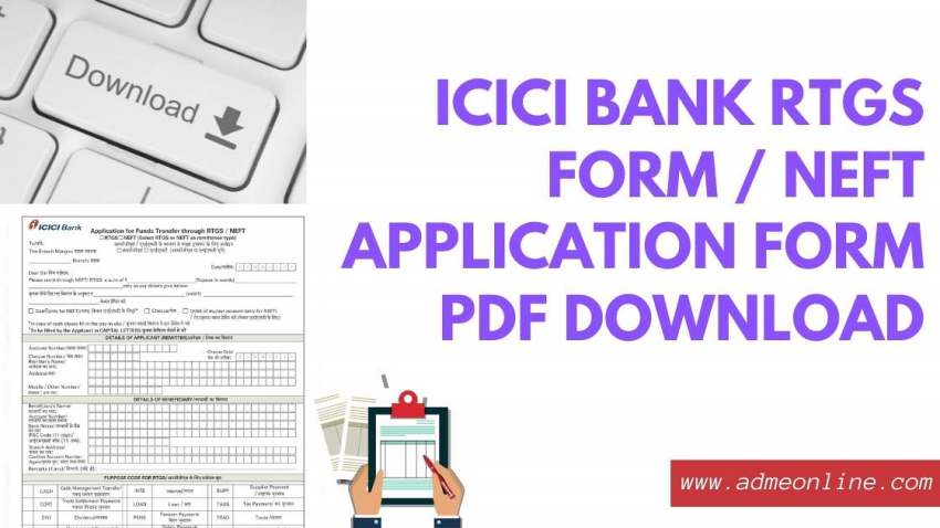 ICICI RTGS Form PDF Download