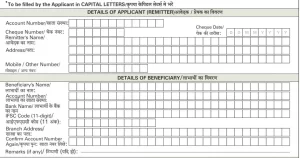 Remitter details ICICI RTGS NEFT form