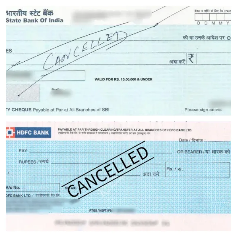 cancelled check photo