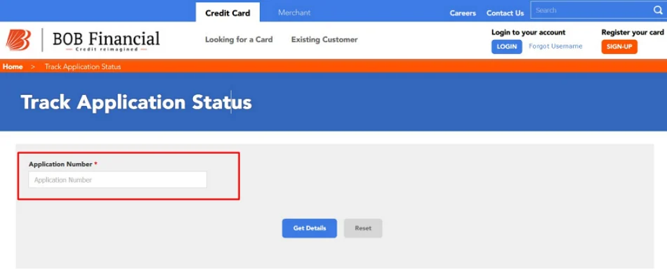 bob credit card tracking