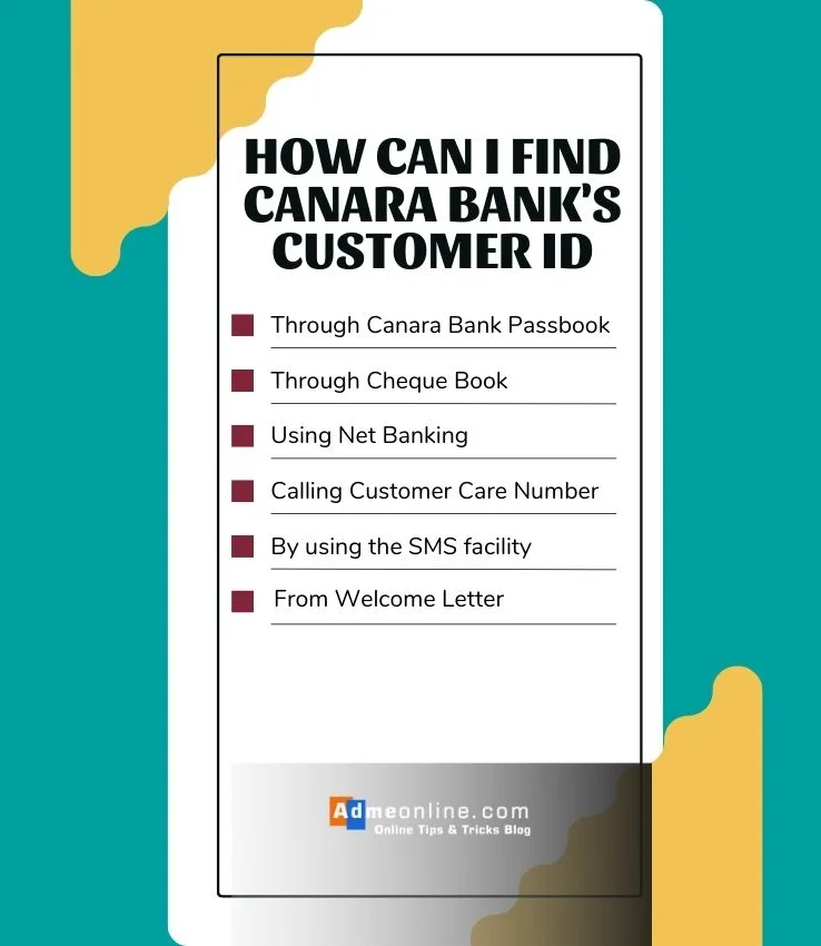 How can I find Canara bank's customer ID