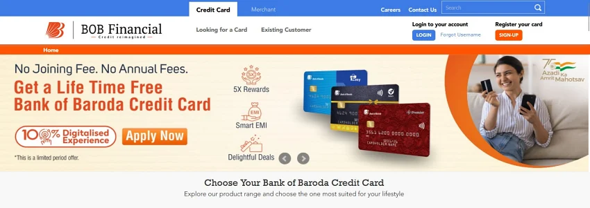 How to apply for bob credit card online