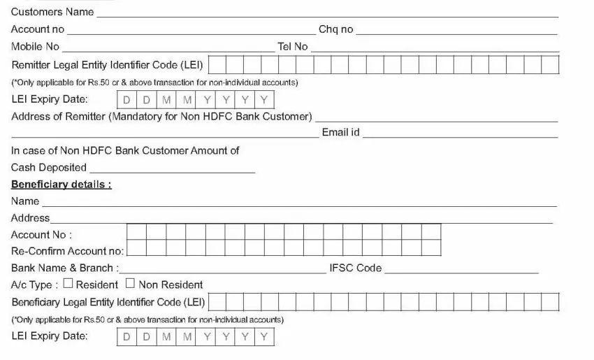 rtgs form of hdfc bank