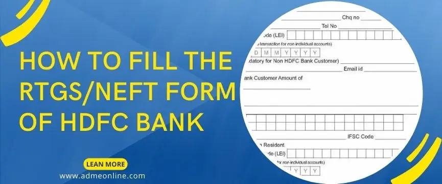 Rtgs Form Of Hdfc Bank How To Fill Hdfc Neftrtgs Form 0859