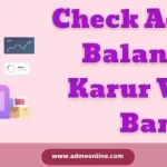 KVB Bank balance Check