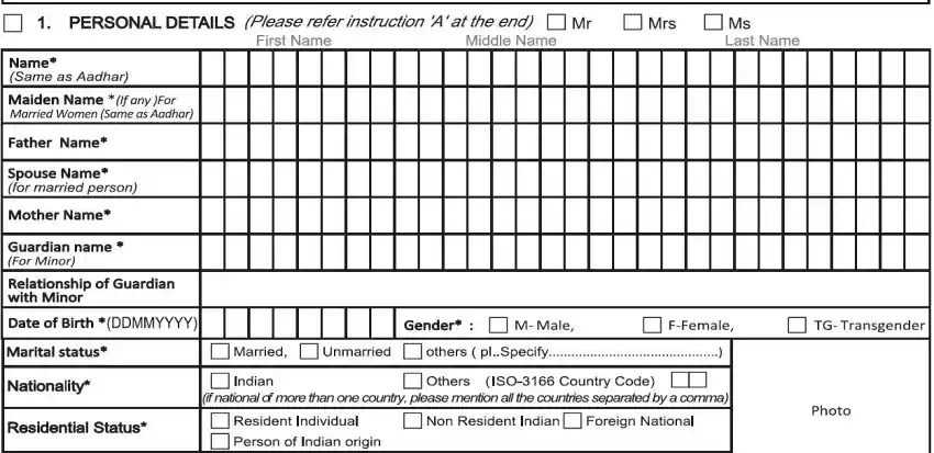Punjab National Bank KYC form fillup