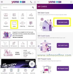 Sbi yono app request new debit card online